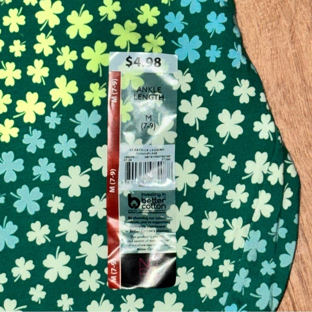No Boundaries St Patrick’s Day Shamrock Leggings Juniors M 7-9 Green LOT Of 2 - Picture 12 of 15
